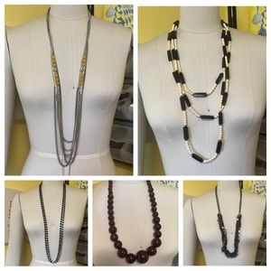 Jewelry collectors! Bundle of 5 long vintage necklaces